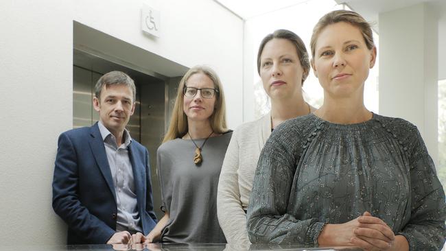 Report authors, from left, Richard Eccleston, Julia Verdouw, Kathleen Flanagan and Lisa Denny. Picture: MATHEW FARRELL