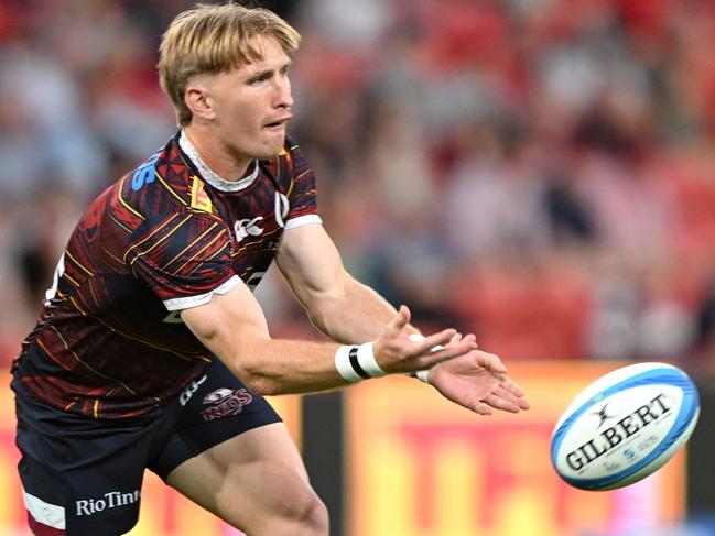 Tate McDermott and the Queensland Reds are hoping to end their run of losses to the ACT Brumbies. Picture: Bradley Kanaris/Getty Images