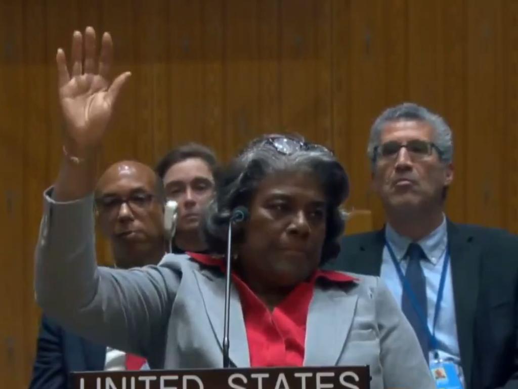 The US abstains from voting on the US resolution. Picture: Supplied
