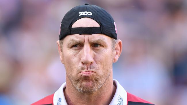 Reds coach Brad Thorn looks on during the Global Rugby Tens competition in Brisbane, Saturday, February 10, 2018. ( AAP Image/Dave Hunt) NO ARCHIVING, EDITORIAL USE ONLY