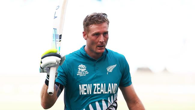 Martin Guptill topscored for New Zealand on Wednesday. Photo by Michael Steele-ICC/ICC via Getty Images