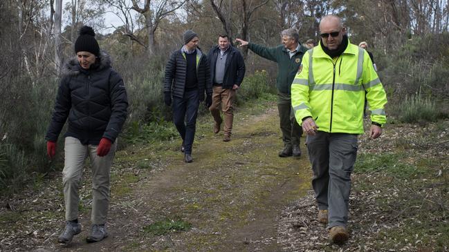 Premier Gladys Berejiklian and Environment Minister Matt Kean at Guula Ngurra National Park in the NSW Southern Highlands for an announcement regarding the preservation of Koala habitat. Picture: Sahlan Hayes