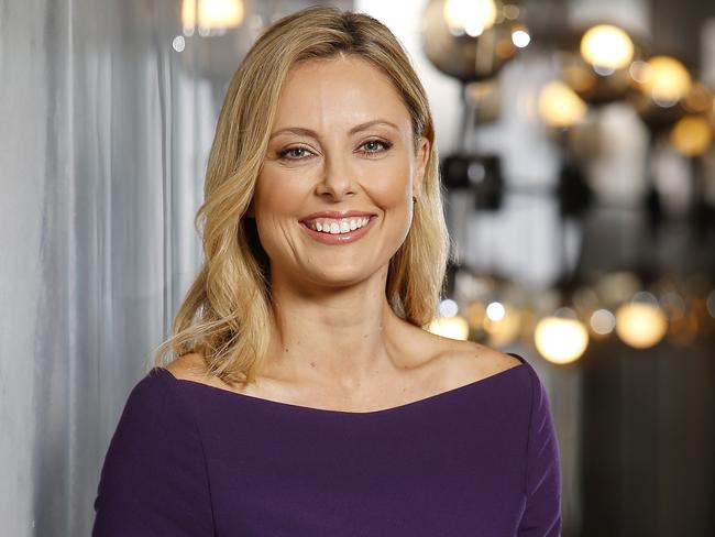 HOLD - SEE PIC DESK BEFORE PUBLISHING   Allison Langdon from Weekend Today posing at the Channel 9 2018 programming launch, at the Rooftop Flight Centre HQ, Brisbane 1st of February 2018.  (AAP Image/Josh Woning)