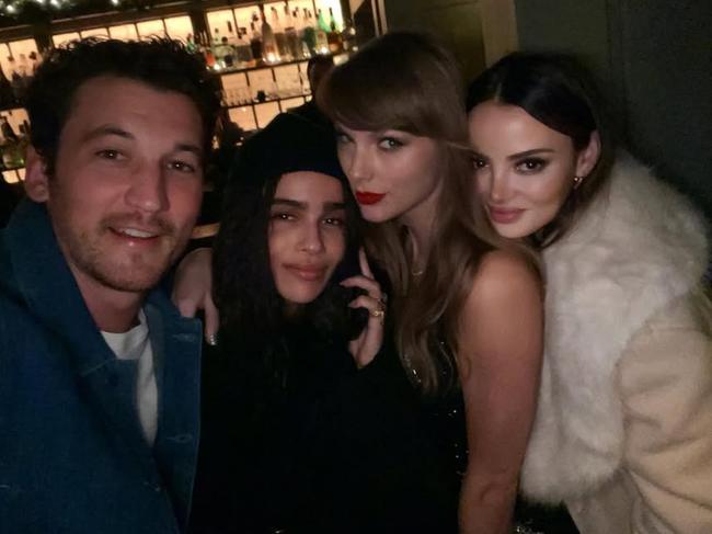 Miles and Keleigh pictured with Taylor Swift and Zoe Kravitz.