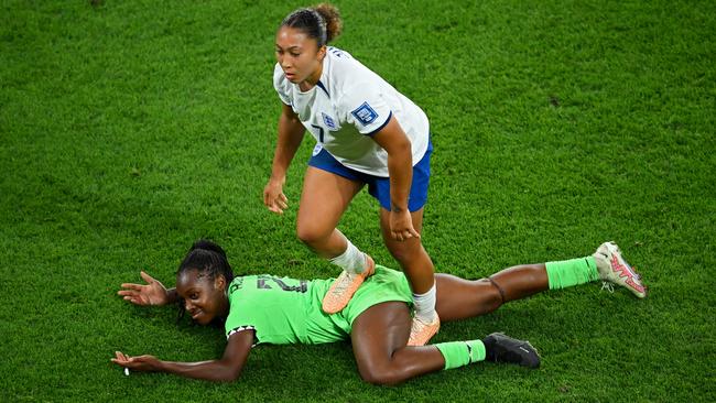 James’ brainfade could cost the Lionesses dearly. (Photo by Matt Roberts – FIFA/FIFA via Getty Images)