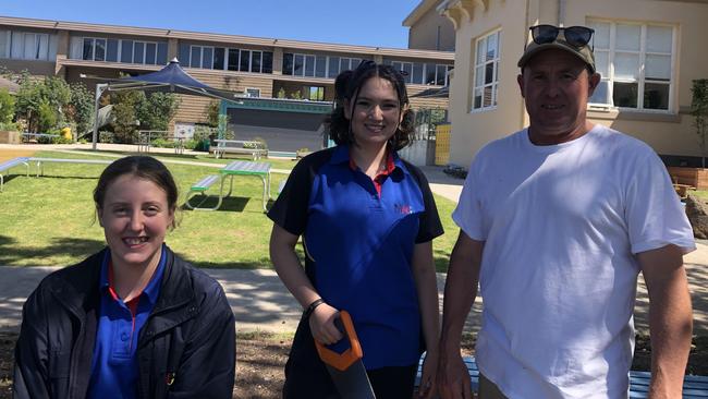 Matthew Flinders Girls Secondary College's Paul Dangerfield with some of his students