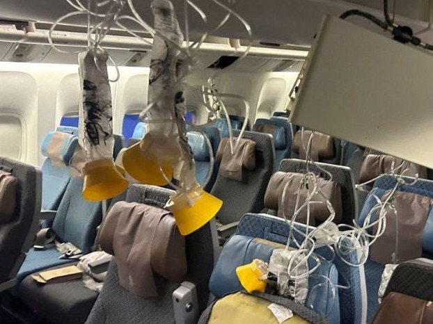 Images from inside Singapore Airlines flight SQ321. The flight from London Heathrow was forced to divert to Bangkok after experiencing severe turbulence while entering airspace in the region. Twitter