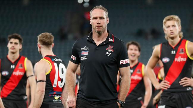 Bombers coach Ben Rutten is under the pump. (Photo by Michael Willson/AFL Photos via Getty Images)