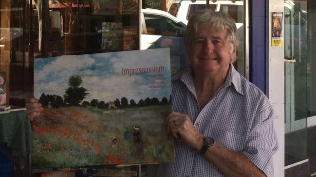 Roger Broadley outside Twiga Bookstore in Mary Street, Gympie.