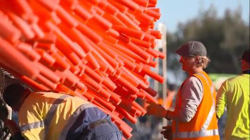 Swell festival sculptures roll in