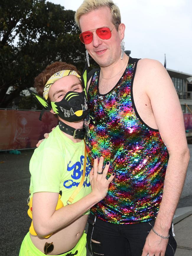 Jude and Josh show their pride. Picture: NCA Newswire/Brendan Beckett