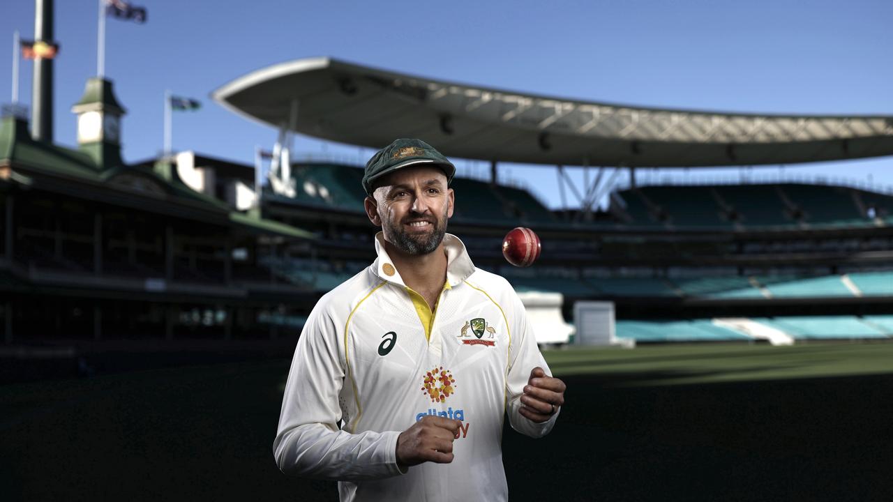 Nathan Lyon prepares for the Sydney Test to open 2023. Photo by Phil Hillyard