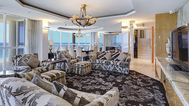 The renovated two-level penthouse in the Moroccan Esplanase at Surfers Paradise fetched $5.1m.