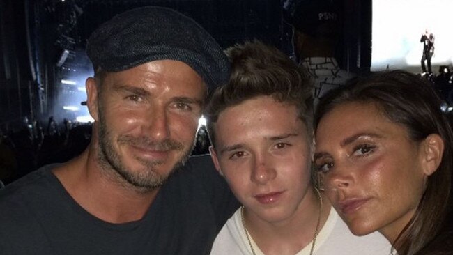 Brooklyn Beckham shared this picture with his parents in 2015. Picture: Instagram