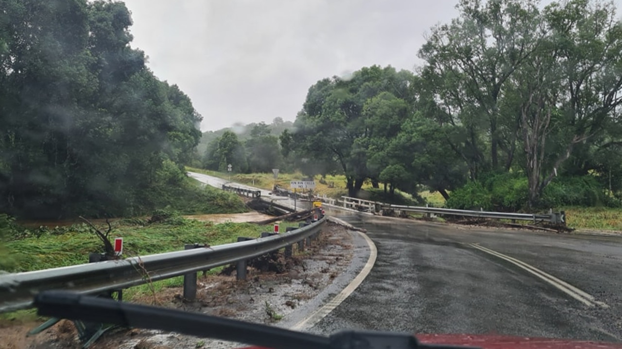 Flooded roads near Kin Kin. Picture: Kin Kin Queensland Facebook