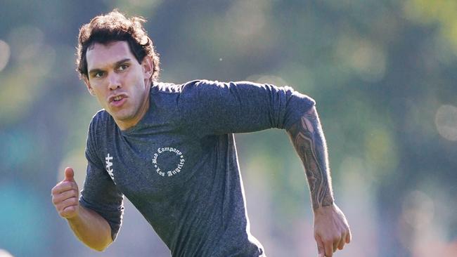 Harley Bennell pushes himself through a training session at Gosch’s Paddock.