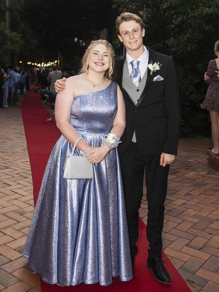 Gabby Pellow and Caelan Mills at Fairholme College formal, Wednesday, March 29, 2023. Picture: Kevin Farmer