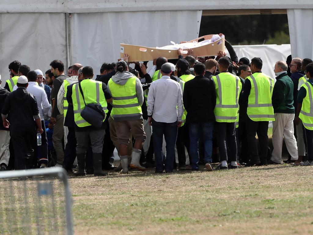 The first of the funerals took place for the victims of the Christchurch shooting at the Memorial Park Cemetery. Picture Gary Ramage