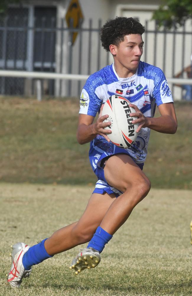 Cowboys Cup Schoolboys Football at Kern Brothers Drive. Ignatius Park College against Kirwan SHS (black). Picture: Evan Morgan