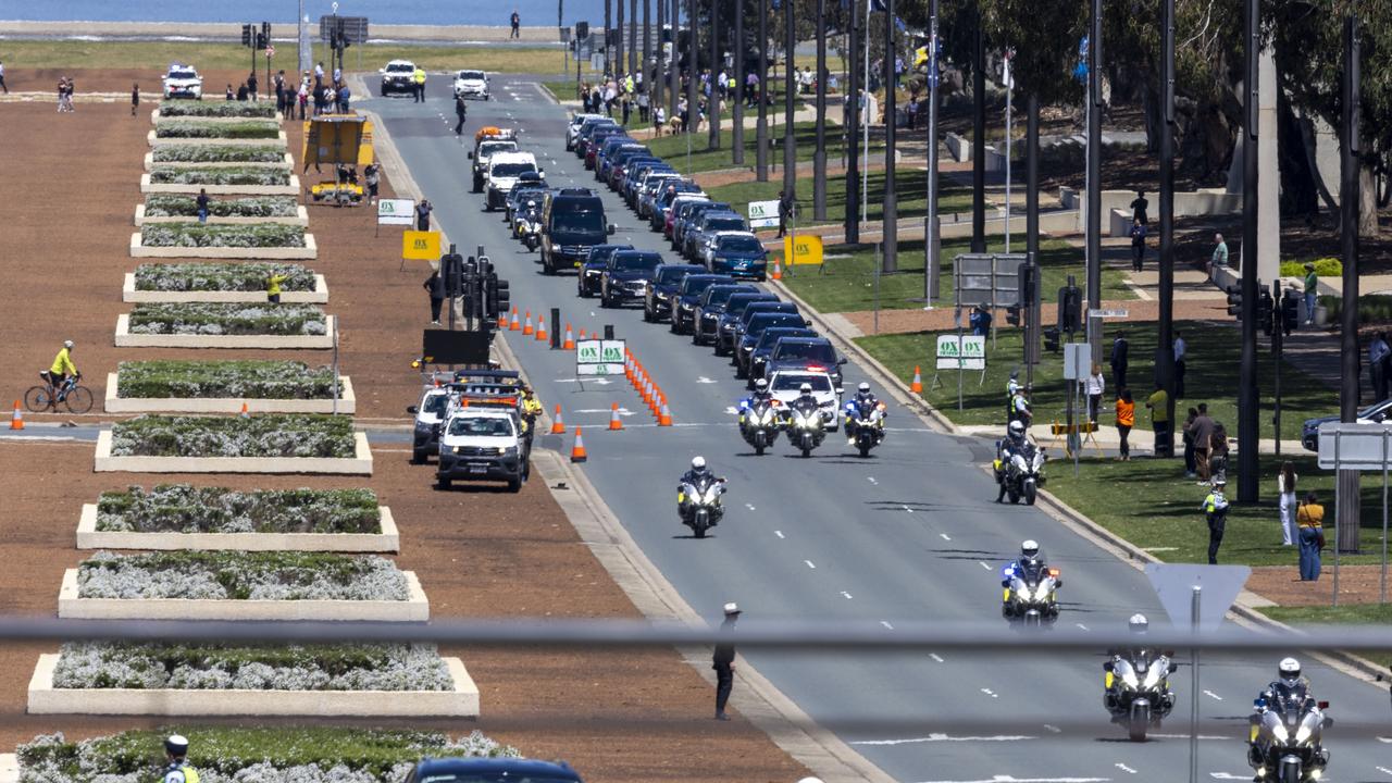 King Charles arrives at Parliament House. Picture: Gary Ramage