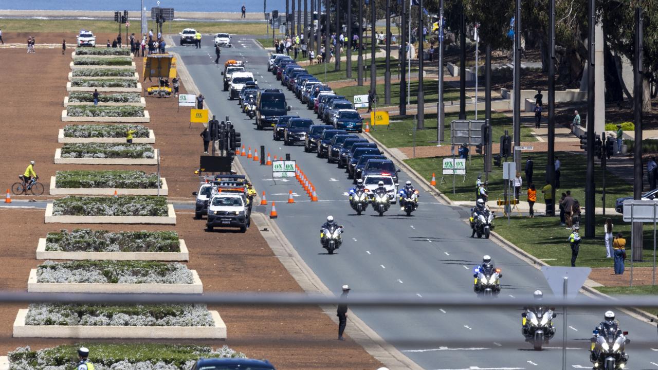 King Charles arrives at Parliament House. Picture: Gary Ramage