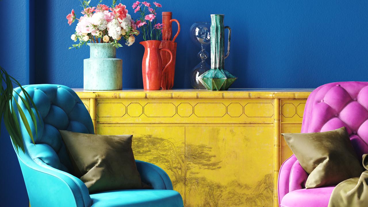 Shades of blue with a touch of fuchsia, red and sunshiney yellow. Picture: iStock