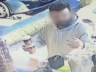 CCTV footage shows a man throw coffee at a cafe worker from Soul Bowl in Rosehill. Picture: Supplied Instagram.