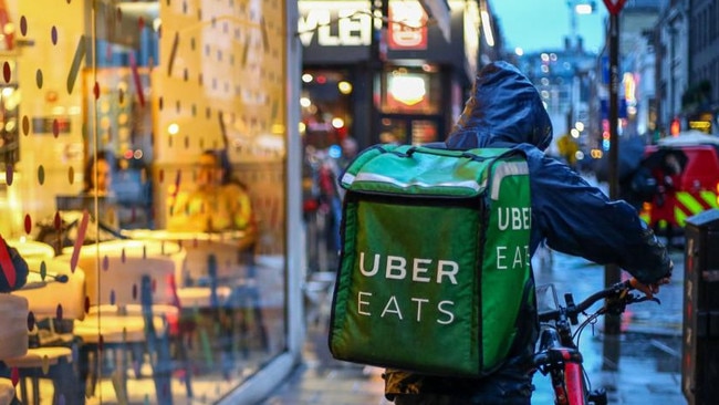 A food delivery courier in London. Picture: Hollie Adams/Bloomberg