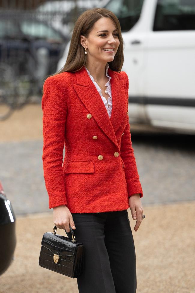 The Aspinal of London Mayfair bagSee what we mean about top-handle bags being Kate’s Achilles heel? This design from Aspinal of London, with its boxy shape and glossy, faux-croc finish, is on regular rotation.