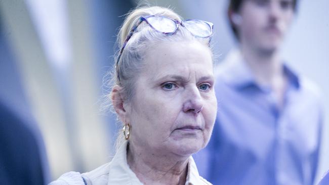 Yolanda Maria Borucki leaves her hearing at Brisbane Magistrates Court. Picture: Glenn Campbell