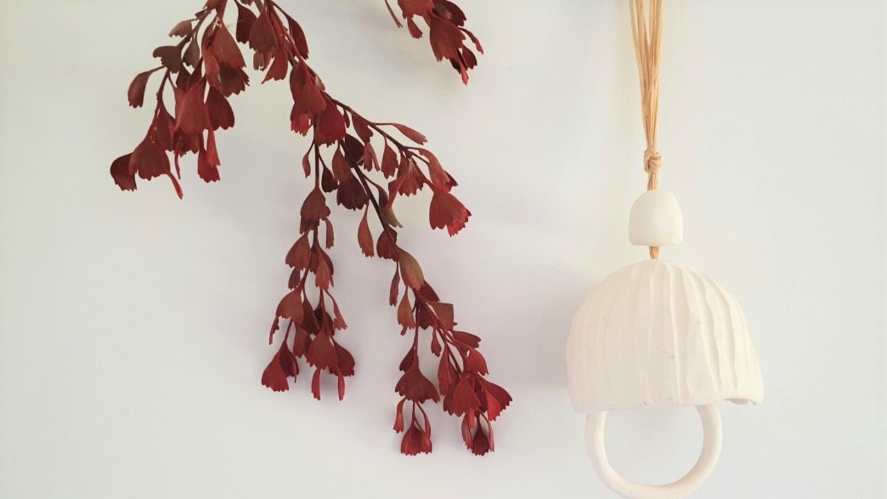 Handmade Clay Wind Chime by @lightlysaltedceramics. Picture: Jacinta Emms