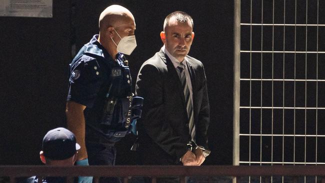 Jason Roberts at Victoria’s Supreme Court for his retrial over the Silk-Miller killings. Picture: Jason Edwards