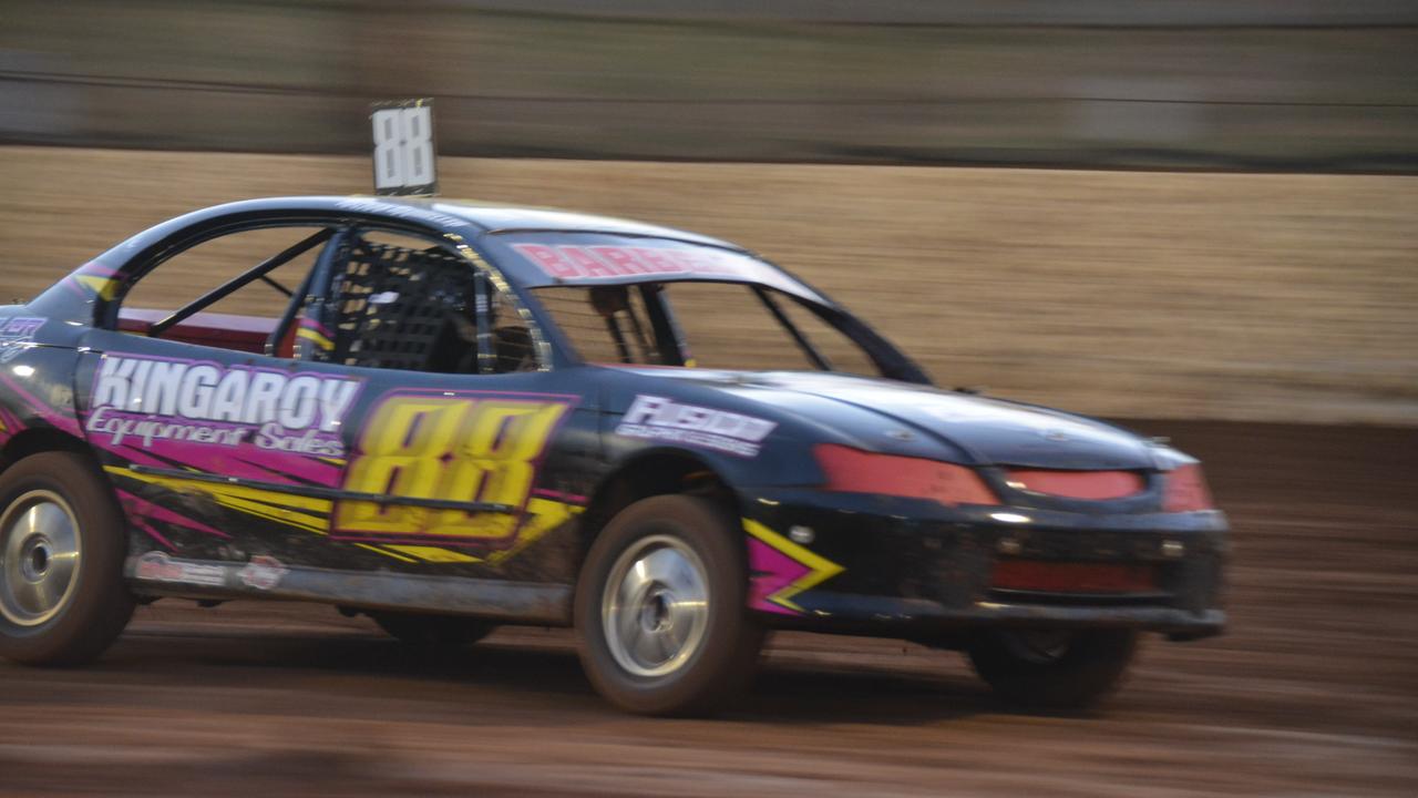 Nathan Barbeler competes in the Street Stocks race at the Kingaroy Speedway on Saturday, November 16. (Photo: Jessica McGrath/ South Burnett Times)