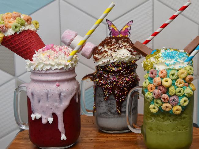 Freakshakes at Cafe Lafayette in Port Melbourne. Picture: Josie Hayden