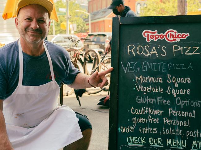 Brooklyn Master Pizza Chef, Giovanni Fabiano from Rosa’s Pizza in Brooklyn has also added Vegemite to his pizzas in New York City. Picture: Supplied