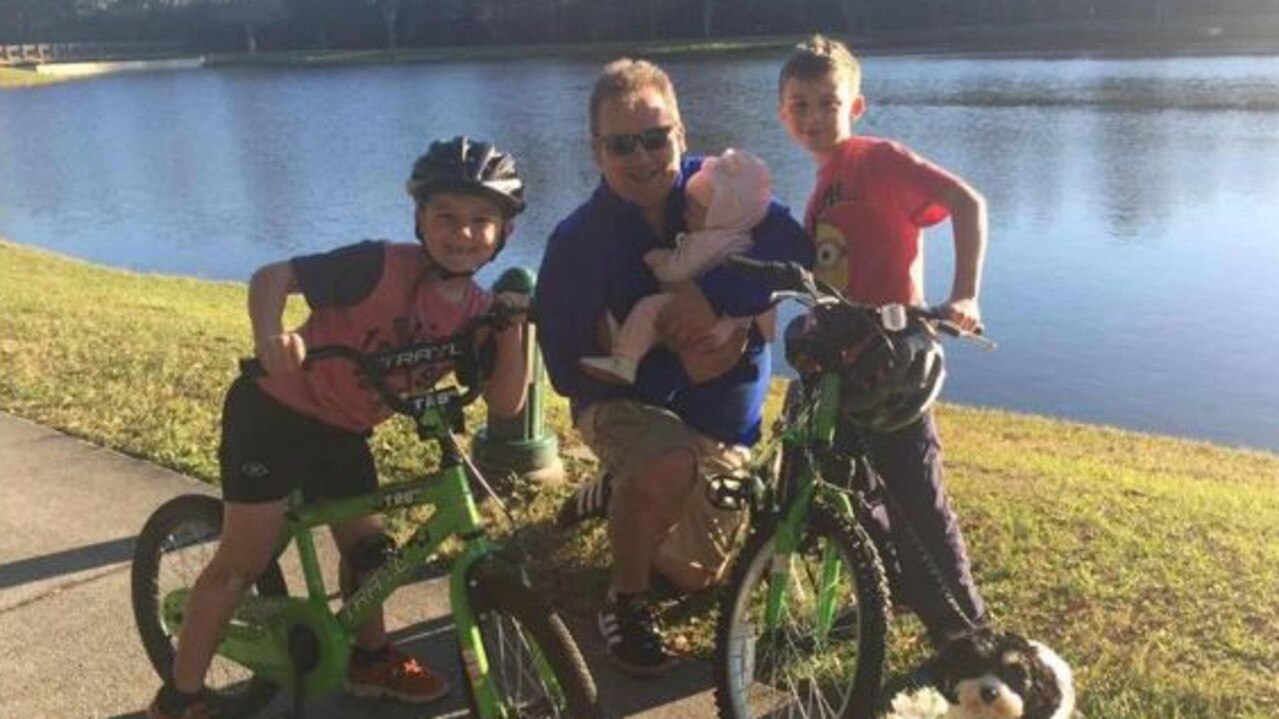 Anthony Todt with children Alek (eldest, right), Tyler and Zoe (youngest). Picture: New York Post.