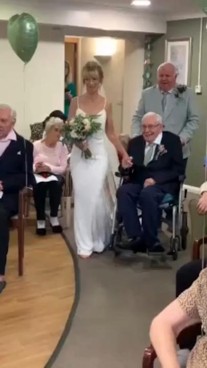 Care home hosts wedding so 99-year-old could give his daughter away