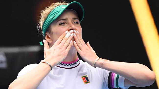 Elina Svitolina following her win over Viktoria Kuzmova. Picture: Getty Images