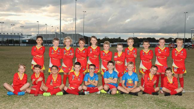 Surf Coast Suns Whites under-9 football team. Picture: Alison Wynd
