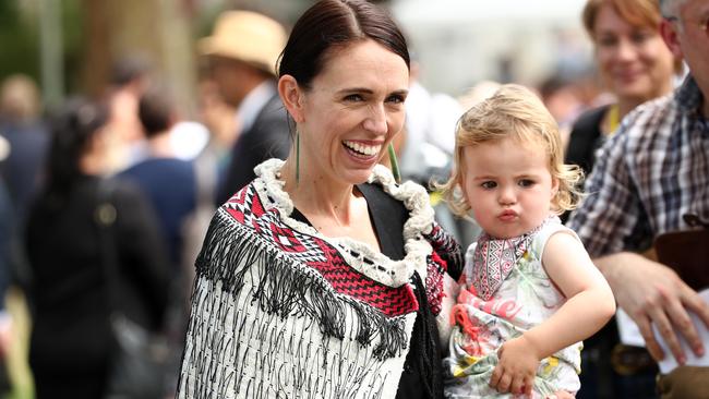 New Zealand Prime Minister Jacinda Ardern went viral when her daughter interrupted her livestream last year. Picture: Fiona Goodall/Getty Images