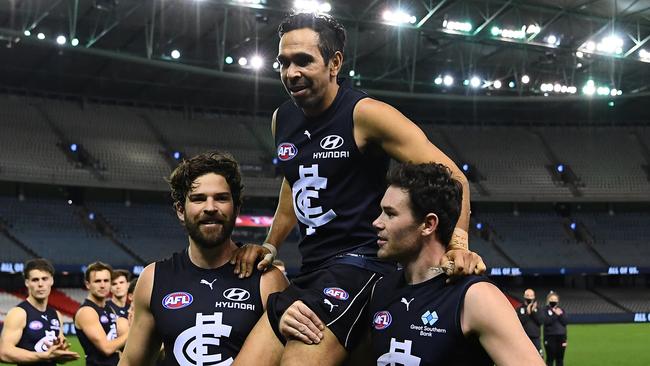 Eddie Betts finishes an unforgettable career. Picture: Getty Images