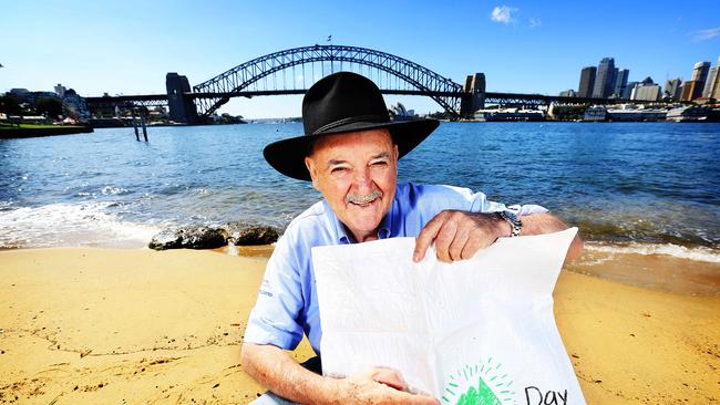 Ian Kiernan, celebrating 25 years of Clean Up Australia. Pictured at Sydney Harbour, picture by Craig Greenhill