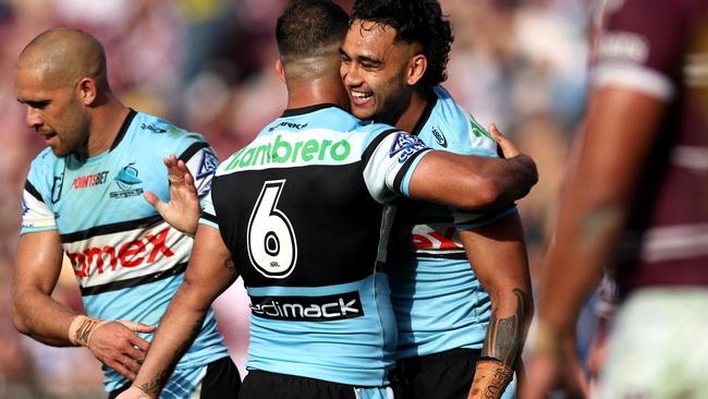 The Sharks smashed the Sea Eagles away from home in a performance that hasn’t gone unnoticed south of the border. Picture: Cameron Spencer/Getty Images