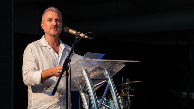 Nathan Powell MC at International Men's Day Lunch at the Darwin Turf Club Pavilion, Darwin. Picture: Pema Tamang Pakhrin