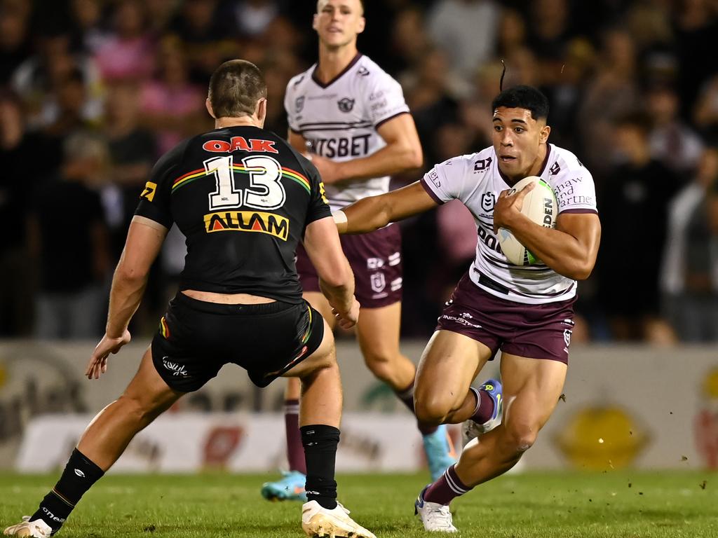 ABC SPORT on X: Tolutau Koula scored his first try for Manly today, a bit  of a relief! Yeah, finally man, took 11 games to finally get over the line   it