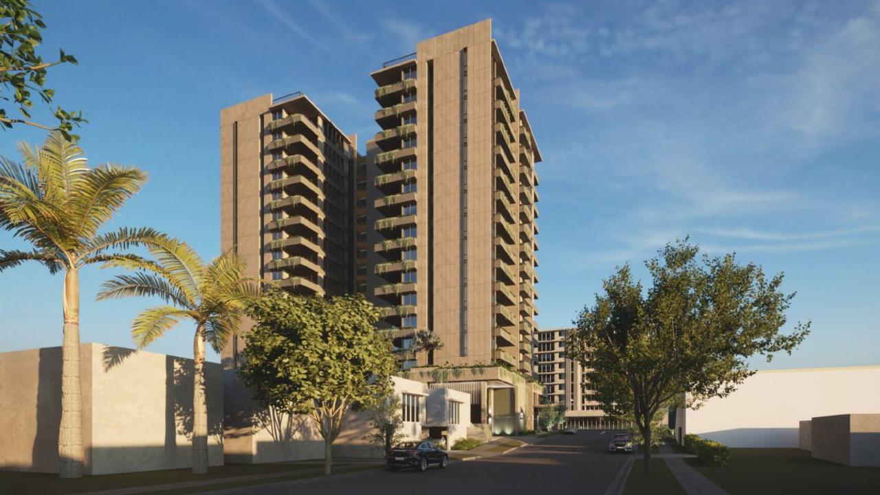 Artist impression of the revised plan for the Glenelg Residences in Mermaid Beach showing its new height of 16 storeys.