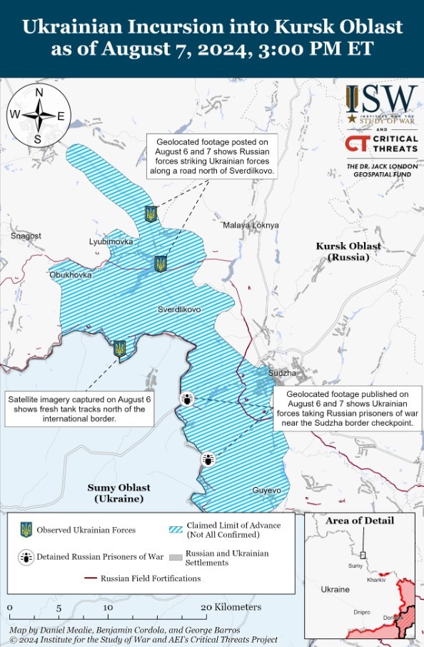 Ukraine's gains. Picture: Institute for the Study of War