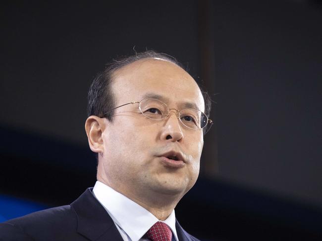 China’s Ambassador to Australia, Xiao Qian, at the National Press Club in Canberra. Picture: Gary Ramage/NCA NewsWire