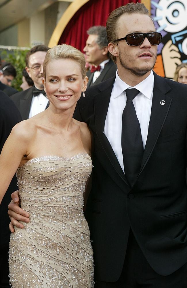 Naomi Watts, nominated for Best Actress for her performance in 21 Grams with then-boyfriend Heath Ledger. Picture: Carlo Allegri/Getty Images