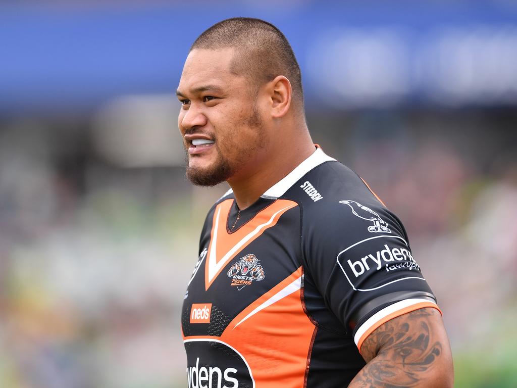 Leilua joined the Tigers after stints with the Roosters, Knights and Raiders. Picture: Robb Cox/NRL Photos